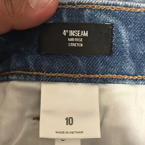 Express Blue Jean Shorts Distressed Frayed Hem - Picture 10 of 10